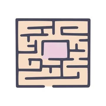 Maze puzzle color vector doodle simple icon Ilustración de archivo
