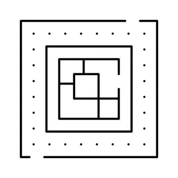 Maze puzzle game geometric strategy square labyrinth Stock Illustration