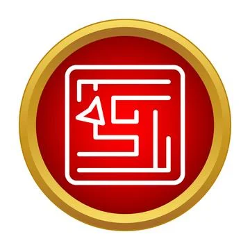 Maze puzzle icon finding successful navigation solution Stockillustratie