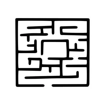 Maze puzzle line vector doodle simple icon Ilustración de archivo