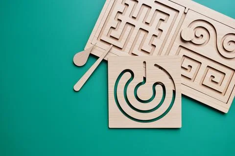 Maze puzzle pieces Stock Photos