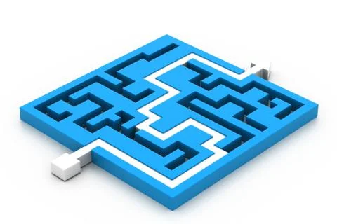 Maze puzzle solved Stock Illustration