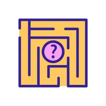 Maze question icon vector outline illustration Illustrazione stock
