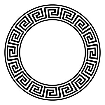 Maze ring with meander look in Black and White on isolated white background. Stock Illustration
