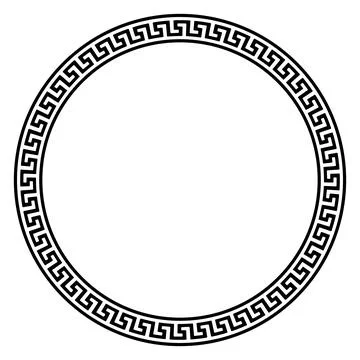 Maze ring with meander look in Black and White on a isolated white background. Stock Illustration