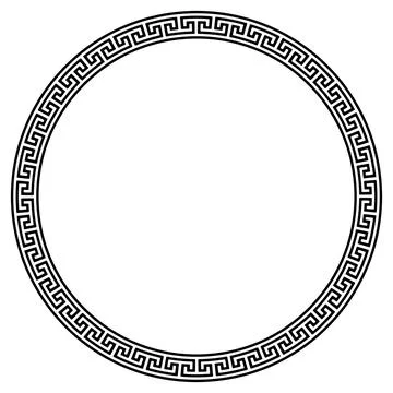 Maze ring with meander look in Black and White on a isolated white background. Stock Illustration