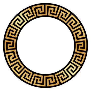 Maze ring with meander look in Gold and Black on isolated white background. Stock Illustration