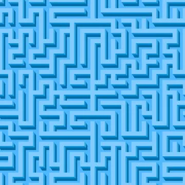 Maze seamless pattern with endless tiled labyrinth for fabric or wallpaper Illustrazione stock