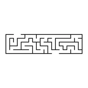 Maze shape design element. There is one entrance and exit and one correct p.. Illustration