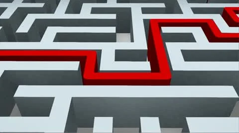 Maze with solution1 Stock Footage 12250260