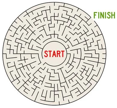 Maze start finish Stock Illustration