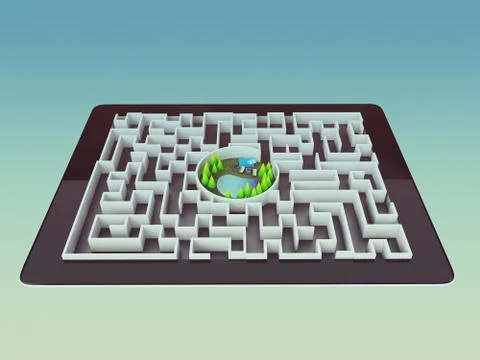Maze Strategy Success Solution Determination Direction Concept Stock-Illustration