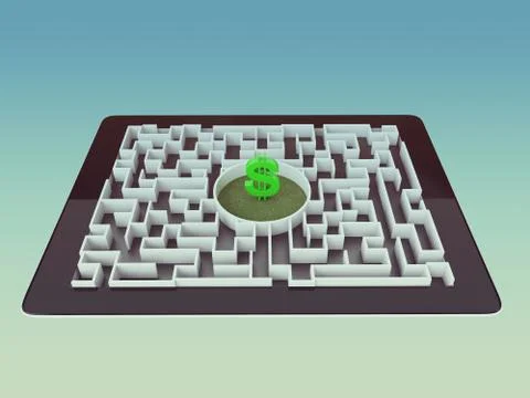 Maze Strategy Success Solution Determination Direction Concept Stock Illustration