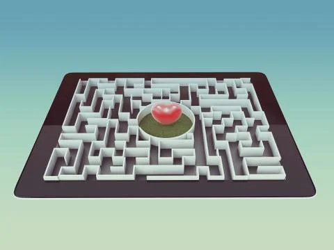 Maze Strategy Success Solution Determination Direction Concept Stock Illustration