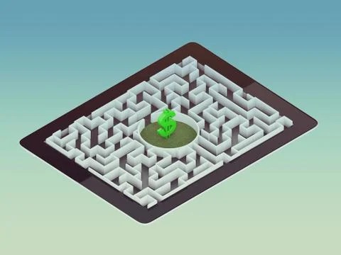 Maze Strategy Success Solution Determination Direction Concept Stock Illustration