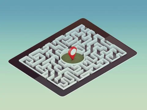 Maze Strategy Success Solution Determination Direction Concept Illustration