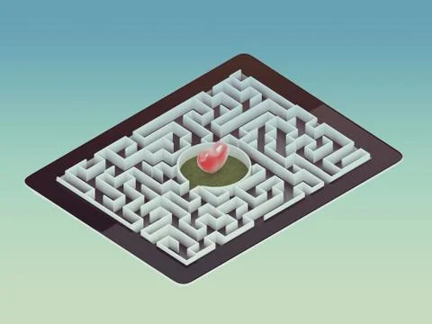 Maze Strategy Success Solution Determination Direction Concept Stock Illustration