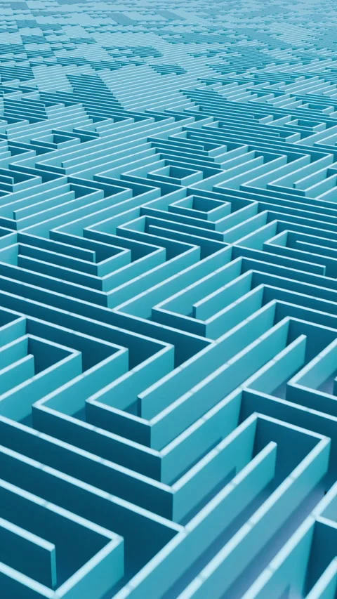 Maze structure in blue. Stock Footage 321550733