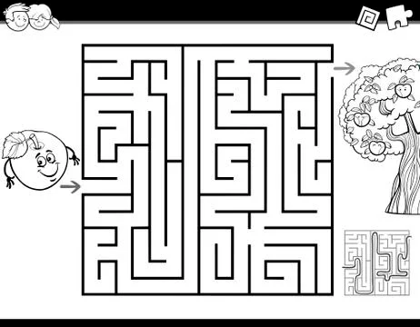 Maze task coloring book Illustrazione stock