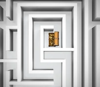 Maze with treasure Stock Illustration