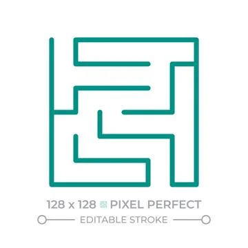 Maze two color line icon Stock Illustration