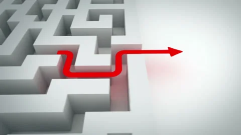 Maze, two solutions Stock-Footage 27622610