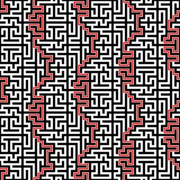 Maze Vector Seamless Pattern Stock Illustration