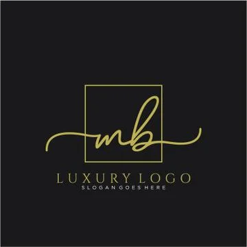 MB Initial handwriting logo design Illustrazione stock