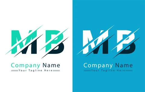 MB Letter Logo Vector Design Concept Elements Stock Illustration