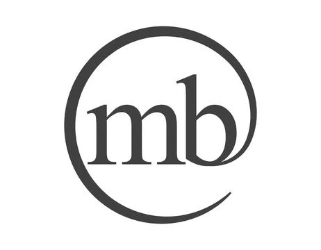 MB logo from two letter with circle shape email sign style. M and B round l.. Stock Illustration