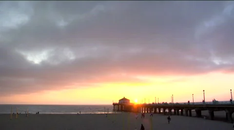 MB Pier Superwide Timelapse Stock Footage