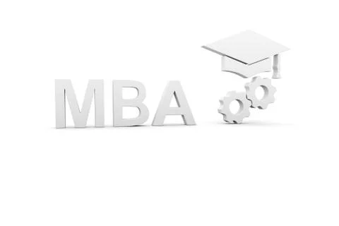 MBA concept white background 3d render illustration Stock Illustration