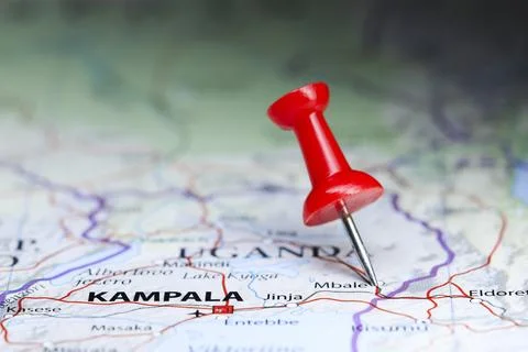 Mbale, Uganda pin on map Stock Photos