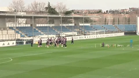 Mbappé returns to training ahead of Real Sociedad clash, Madrid, ES - 13 Feb 202 Stock Footage 328829079