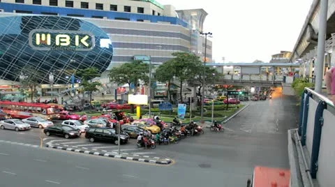 MBK mall at day to night Stock Footage 10810982