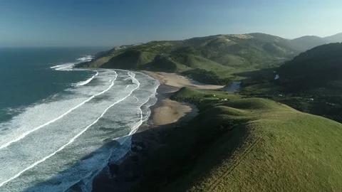 Mbotyi coastline drone Stock Footage 155681269
