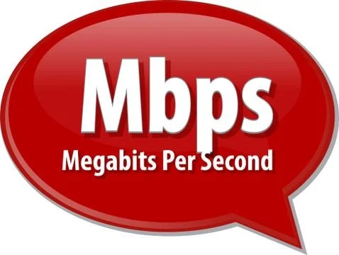 Mbps acronym definition speech bubble illustration Stock Illustration