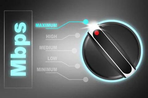 Mbps turn to maximum on a knob Stockillustratie