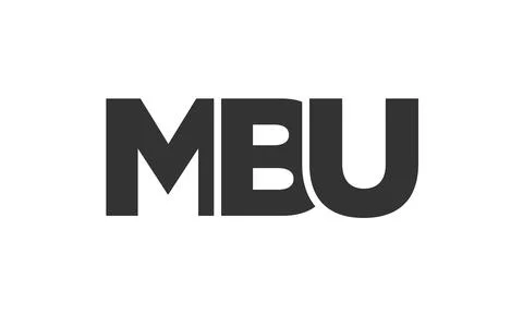 MBU logo design template with strong and modern bold text. Initial based ve.. Illustrazione stock