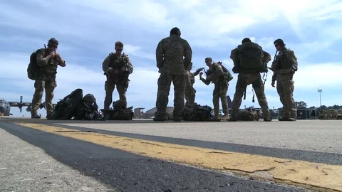 An MC-130J Commando II crew conducts a HALO jump - 2015 Stock Footage 99975210