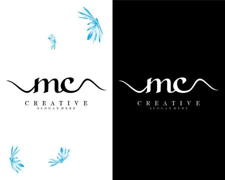Mc, cm handwriting script font letter logo design template vector 스톡 일러스트