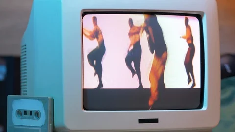 MC Hammer Music Video on a 80s 90s Retro... | Stock Video | Pond5