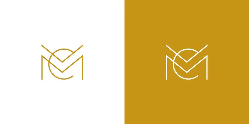 MC letter initial logo design sophisticated and modern 2 Stock Illustration