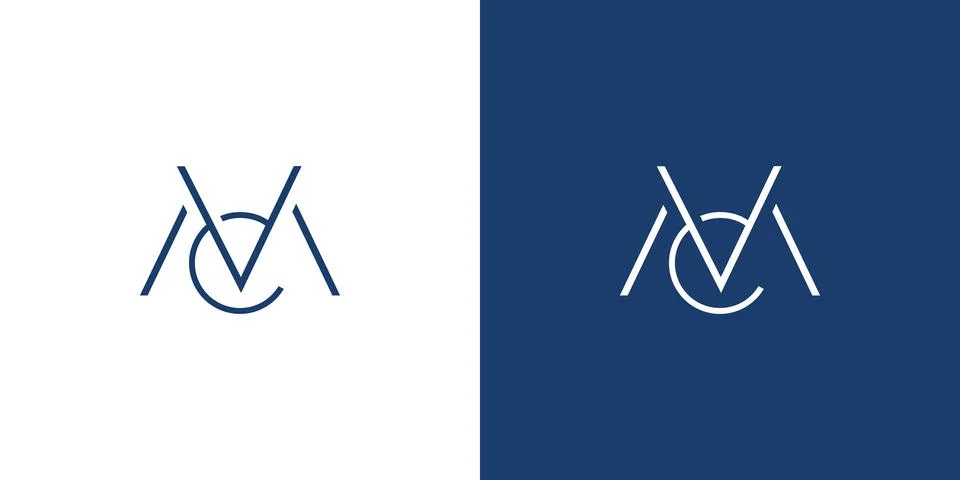 MC letter initial logo design sophisticated and modern Stock Illustration