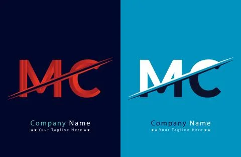 MC Letter logo design vector template. Stock Illustration
