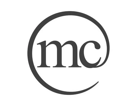 MC logo from two letter with circle shape email sign style. M and C round l.. Stock Illustration