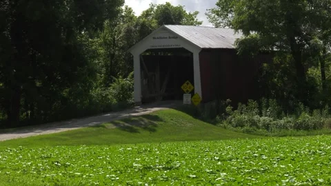 McAllisters Covered Bridge in Park County Indiana Stock Footage 263842877