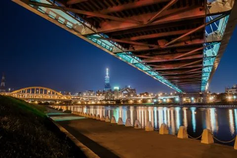 McArthur Bridge seen from under the second McArthur Bridge in Ta Stock Photos