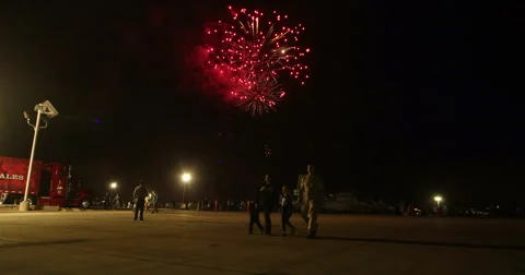 MCAS Miramar Fireworks 2 Stock Footage 56081727