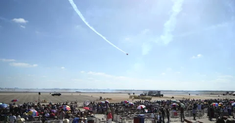 MCAS Miramar Oracle Challenger with Crowd Stock Footage 55741756